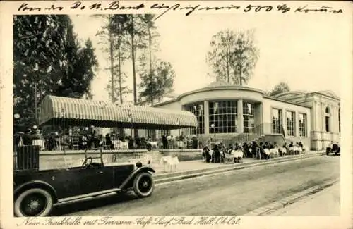 Ak Bad Hall in Oberösterreich, Neue Trinkhalle, Terrassen-Cafe