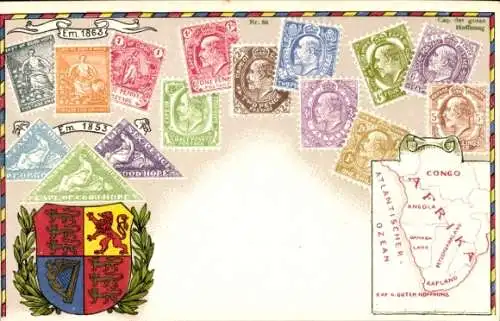 Briefmarken Wappen Ak Südafrika, Kap der guten Hoffnung