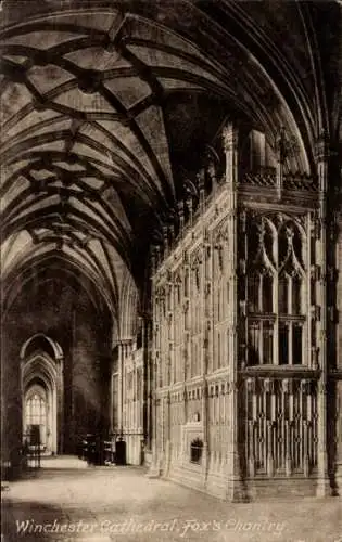 Ak Winchester Südostengland, Kathedrale, Fox's-Chantry