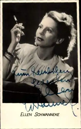 Ak Schauspielerin Ellen Schwanneke, Portrait, Autogramm