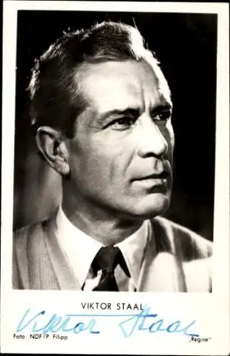 Ak Schauspieler Viktor Staal, Portrait, Autogramm