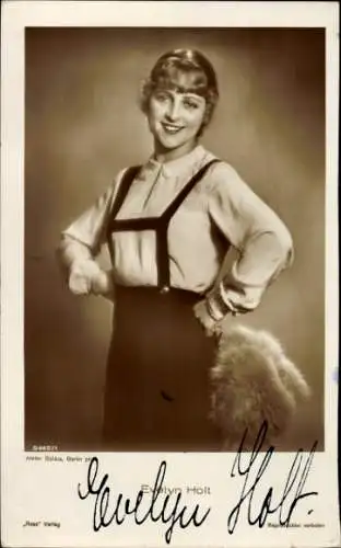 Ak Schauspielerin Evelyn Hotl, Portrait, Autogramm