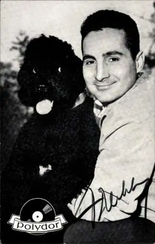 Ak Schauspieler und Sänger Freddy Quinn, Portrait mit Hund, Autogramm