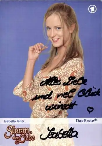 Ak Schauspielerin Isabella Jantz,  Portrait, Autogramm, Sturm der Liebe