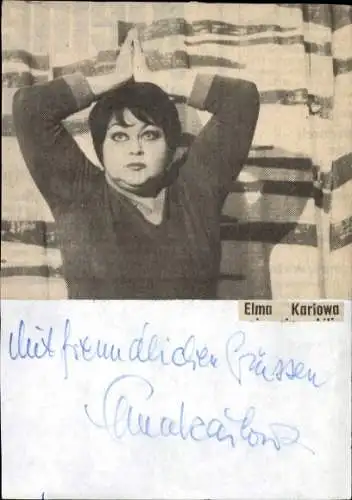 Ak Schauspielerin Elma Karlowa,  Portrait, Autogramm