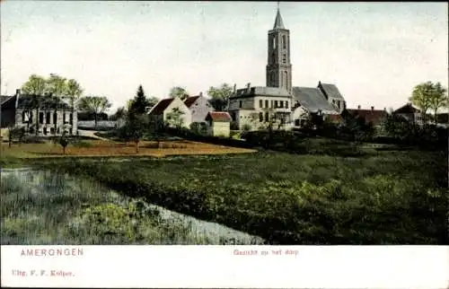 Ak Amerongen Utrecht Niederlande, Dorf, Kirche