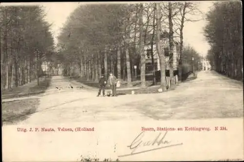 Ak Baarn Utrecht Niederlande, Stationsweg, Kettingweg