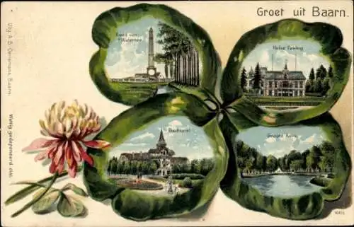 Litho Baarn Utrecht Niederlande, Needle of Waterloo, Huize Peking, Badhotel, Groote Korn