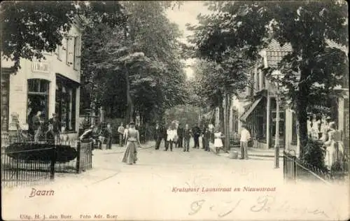 Ak Baarn Utrecht Niederlande, Kruispunt Laanstraat und Nieuwstraat