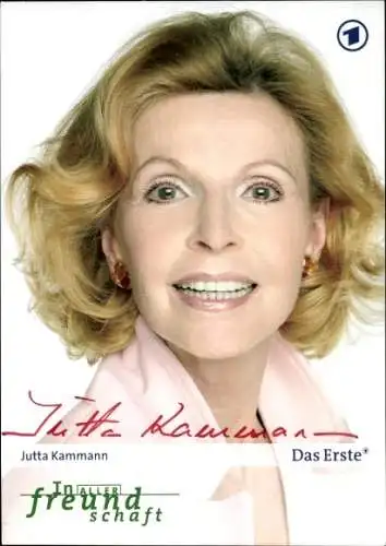 Ak Schauspielerin Jutta Kammann, Portrait, Autogramm, In aller Freundschaft, ARD