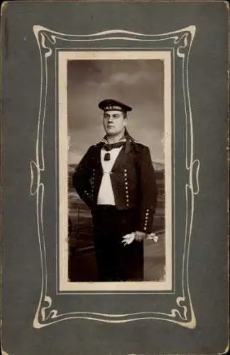 Kabinett Foto Deutscher Soldat in Uniform, Seemann, Matrose, Portrait