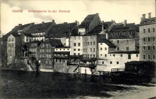 Ak Görlitz in der Lausitz, Neissepartie in der Altstadt