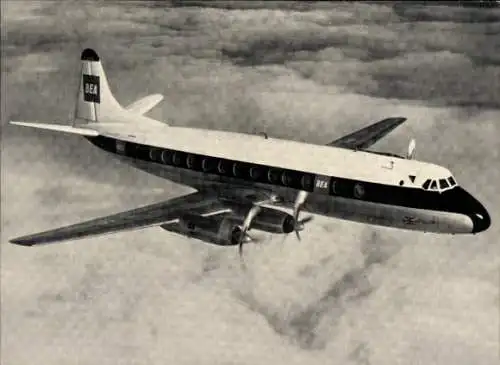 Ak Britisches Passagierflugzeug, BEA, British European Airlines Jet Prop Viscount