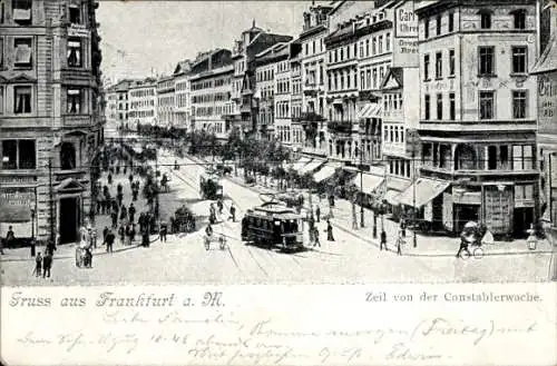 Ak Frankfurt am Main, Zeil von der Constablerwache