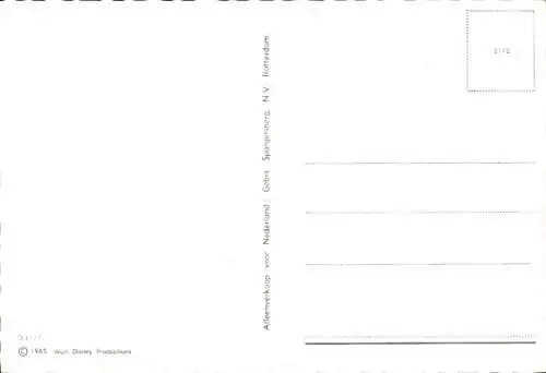 Ak Walt Disney, Micky Maus, Donald Duck, Floß