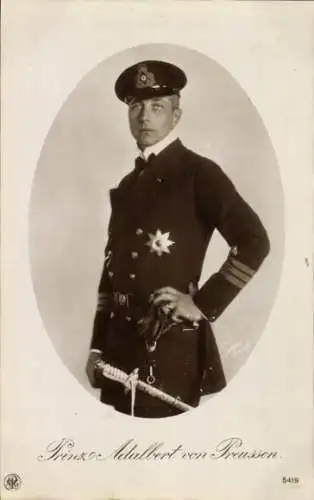 Ak Prinz Adalbert von Preußen, Portrait in Marineuniform, NPG 5419