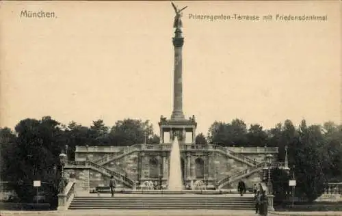 Ak München, Prinzregenten-Terrasse mit Friedensdenkmal
