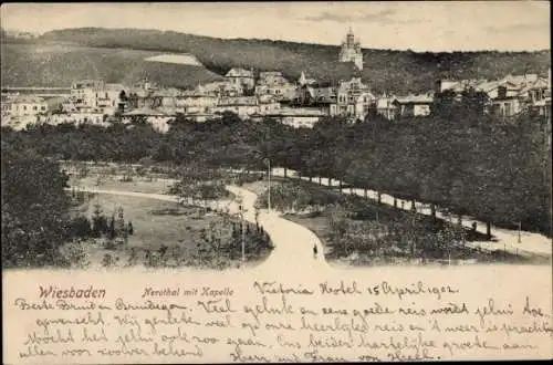 Ak Wiesbaden in Hessen, Nerothal, Kapelle