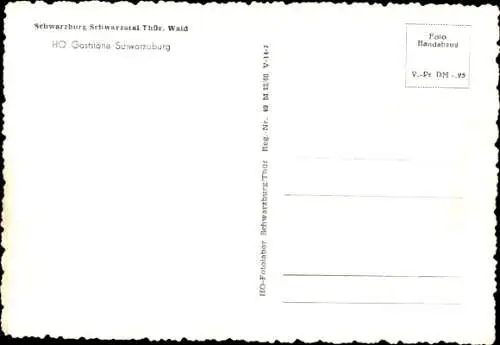 Ak Schwarzburg im Schwarzatal Thüringen, HO Hotel Schwarzaburg