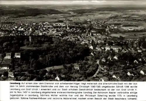 Ak Leonberg im Kreis Böblingen, Glemseck, Panorama, Luftbild