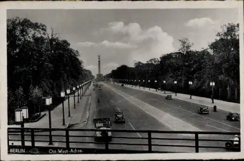 Ak Berlin Tiergarten, Ost West Achse, Siegessäule