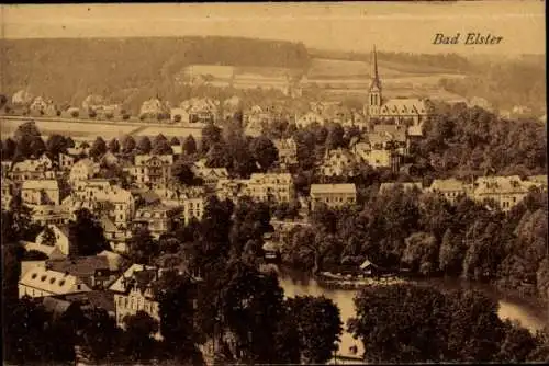 Ak Bad Elster im Vogtland, Gesamtansicht, Blick von oben