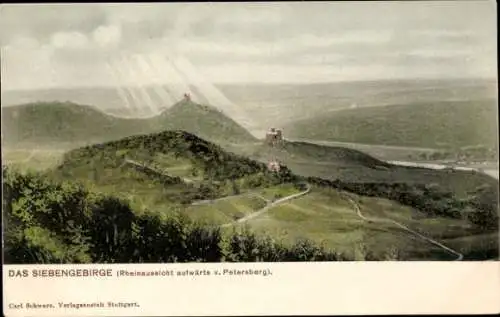 Ak Königswinter am Rhein, Petersberg, Panorama, Siebengebirge