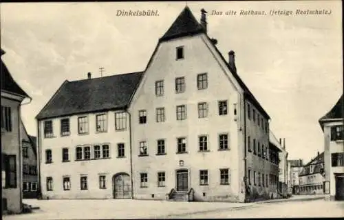 Ak Dinkelsbühl in Mittelfranken, altes Rathaus, Realschule