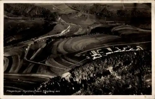 Ak Hornberg Schwäbisch Gmünd, Flugplatz, Fliegerlager, Luftbild