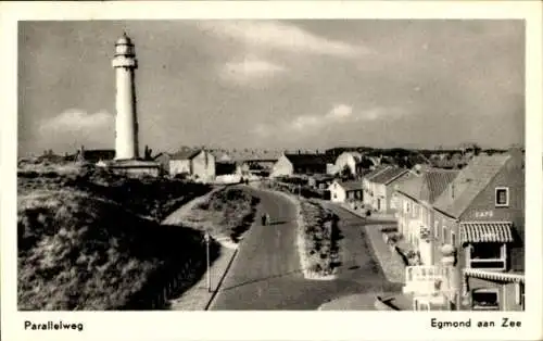 Ak Egmond aan Zee Nordholland Niederlande, Parallelweg, Leuchtturm