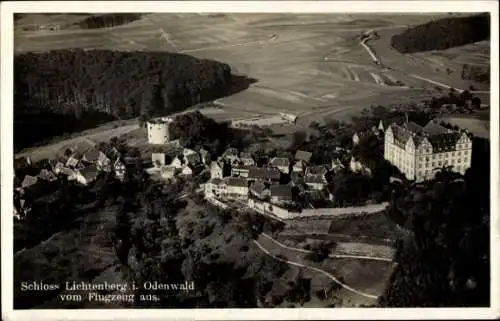 Ak Fischbachtal im Odenwald, Schloss Lichtenberg, Fliegeraufnahme