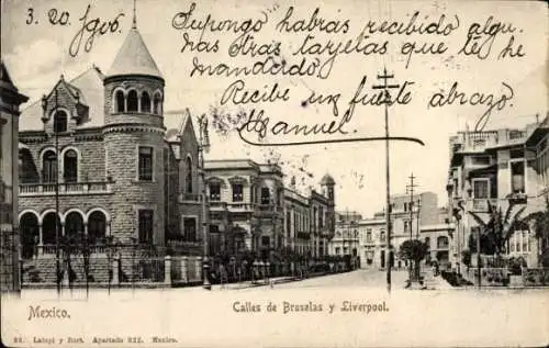 Ak Mexiko Stadt, Calle de Bruselas, Calle de Liverpool