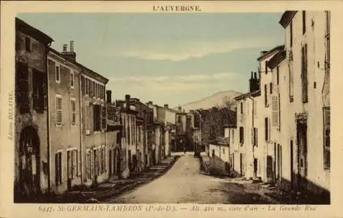 Ak St-Germain-Lambron Puy-de-Dôme, La Grande Rue