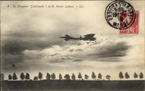 Ak Unsere Flugzeuge, Das Antoinette-Eindecker, Mr. Hubert Latham