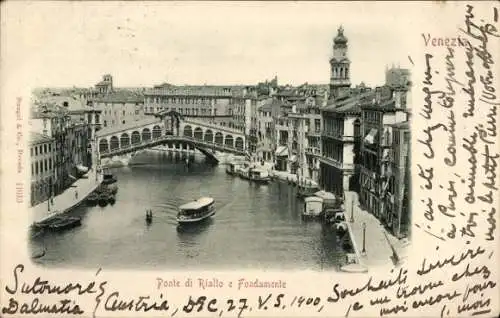 Ak Venezia Venedig Veneto, Ponte di Rialto e Fondamente