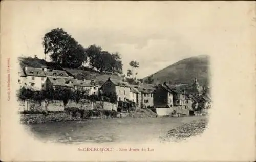 Ak Saint Geniez d'Olt et d'Aubrac Aveyron, Rive droite du Lot