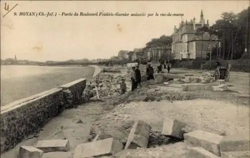 Ak Royan Charente Maritime, Partie du Boulevard Frederic Garnier ancantie par le raz de maree