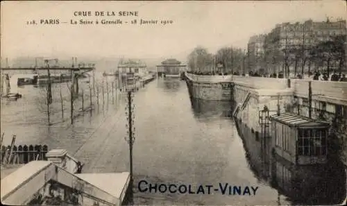 Ak Paris XV, Grenelle, Überschwemmung der Seine, 18. Januar 1910