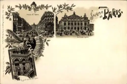 Litho Paris IV, Avenue de l'Opera, Opéra Garnier