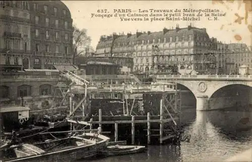 Ak Paris VI, The Metropolitan Works, Blick auf den Place Saint Michel