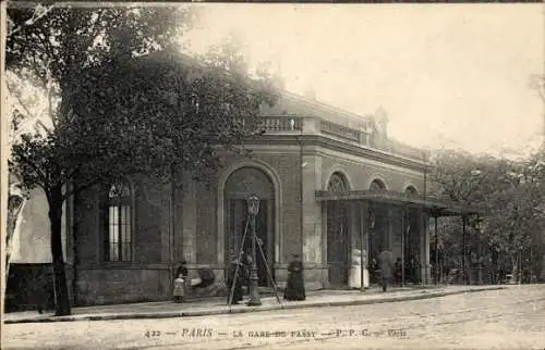 Ak Paris XVIe Passy, Gare