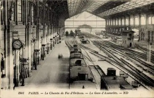 Ak Paris V, Die Orleans-Eisenbahn, Der Bahnhof Austerlitz