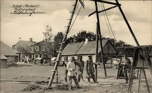 Ak Subat Kurland Lettland, Soldatenheim, Kulturarbeit