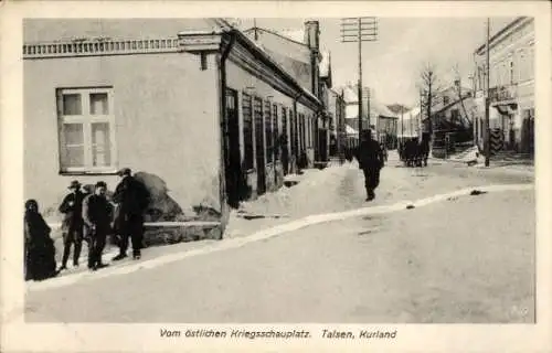 Ak Talsi Talsen Kurland Lettland, Deutsche Kommandantur, lettische Bauern, I WK