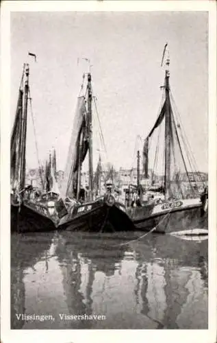 Ak Vlissingen Zeeland Niederlande, Fischereihafen, Fischerboote