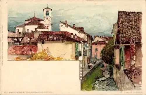Künstler Litho Wielandt, Manuel, Stresa Borromeo Lago Maggiore Piemonte, Ortschaft