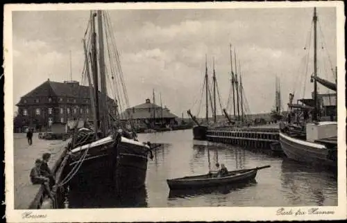Ak Horsens Dänemark, Hafenpartie, Boote