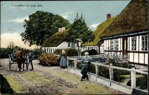 Ak Als Alsen Dänemark, Landsbyidyl
