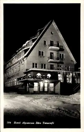 Ak Zürs Vorarlberg, Hotel Alpenrose, Tanzcafe, Winter