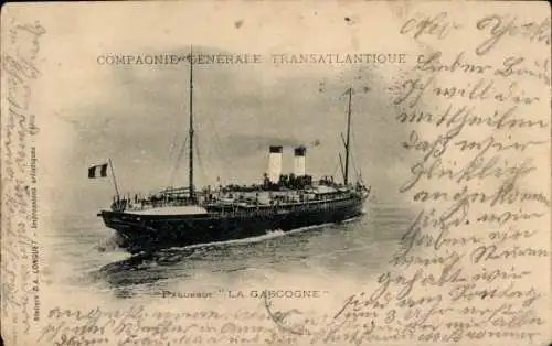 Ak Dampfer La Gascogne, CGT, French Line
